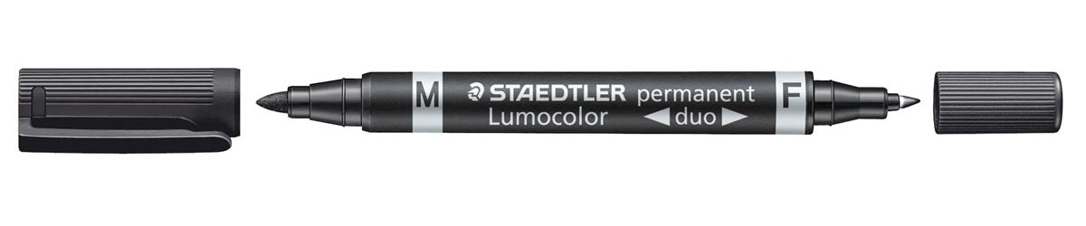 Een Staedtler Lumocolor Duo 348, permanent marker, zwart koop je bij Supply Mij