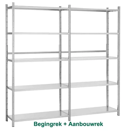 Een Stellingkast gegalvaniseerd begin+aanbouw 220x200x40 koop je bij Supply Mij