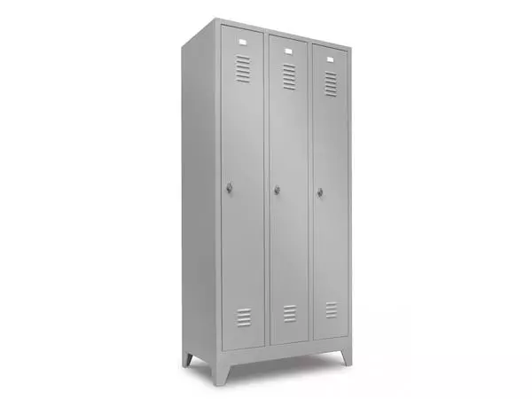 Een Locker 3-delig 190x90x50cm lichtgrijs koop je bij Supply Mij