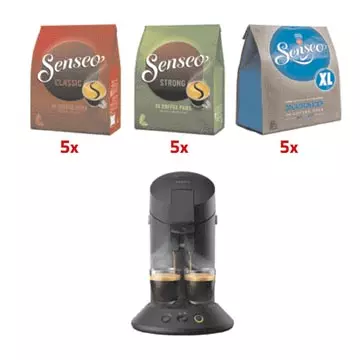 Een Senseo koffiezetapparaat + 15 zakken koffie koop je bij Supply Mij