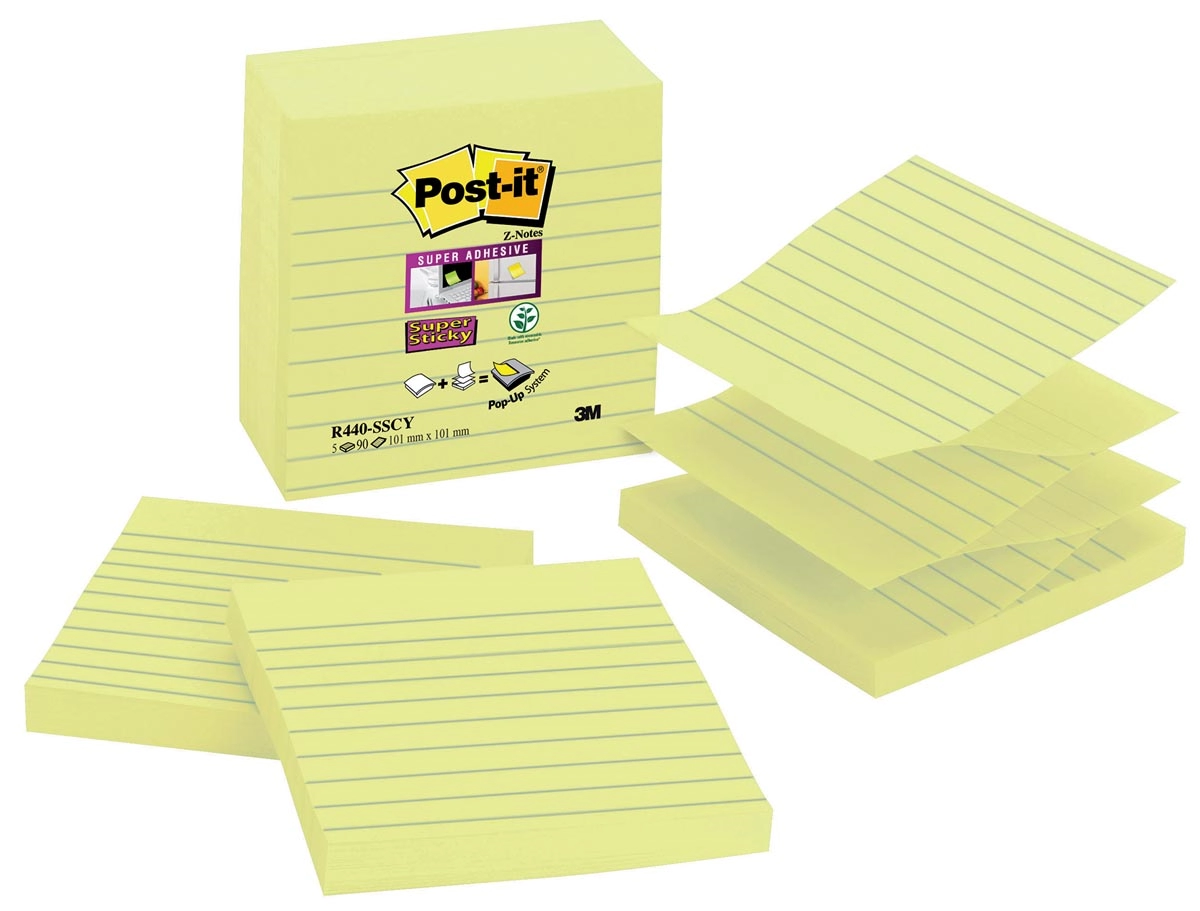 Een Memoblok Post-it super sticky z-note 101x101mm gelijnd 90vel koop je bij Supply Mij